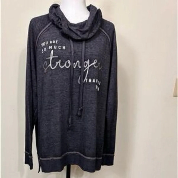 LIVI Active by Lane Bryant “ you are so much stronger than you think” sweatshirt - Picture 2 of 3